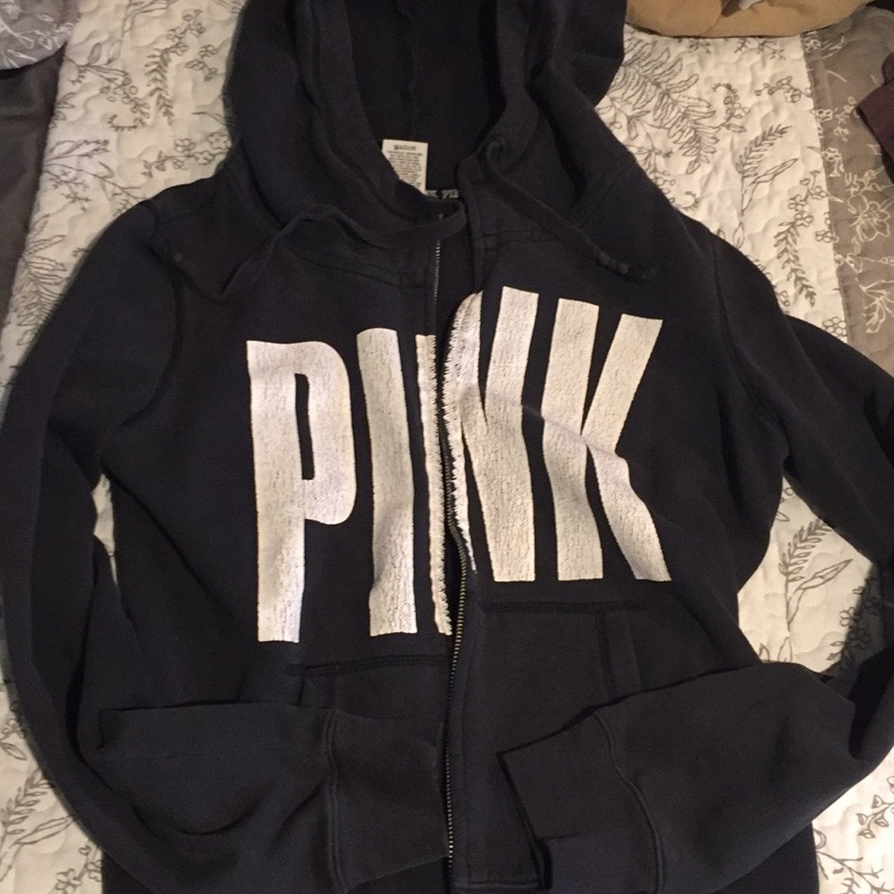 Pink faded zip up hoodie